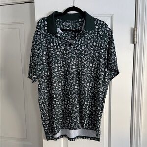 Bonobos Dark Green Leaf Print Polo Shirt